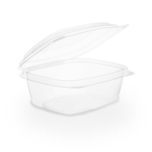 VHD-08 Vegware™ Compostable PLA Clear Rectangular Hinged Deli Containers (8-oz) 